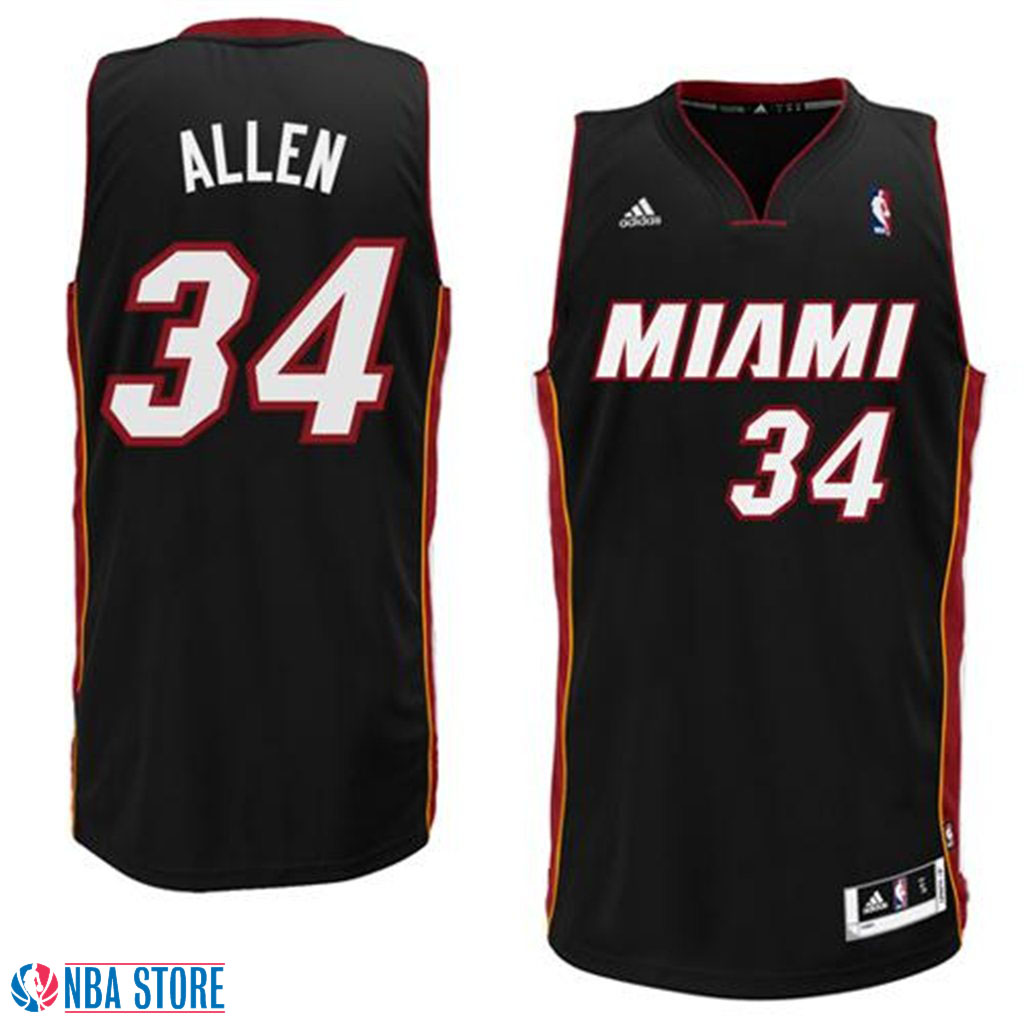 Men's  Ray Allen Miami Heat Black Revolution 30  Swingman Jersey