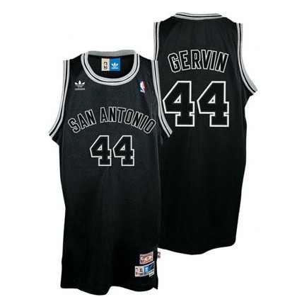 Men's  Spurs #44 George Gervin Throwback Black Jersey