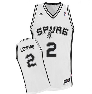 Men's  San Antonio Spurs #2 Kawhi Leonard Home White Jersey