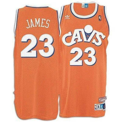 Men's  LeBron James Cavaliers 2007 Hardwood Classics Orange Jersey