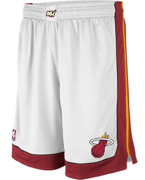 Men's  NBA Miami Heat White Swingman Shorts