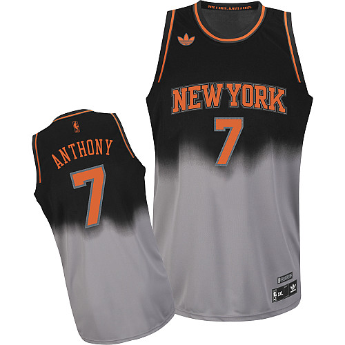 Men's  New York Knicks #7 Carmelo Anthony Fadeaway Fashion Jersey