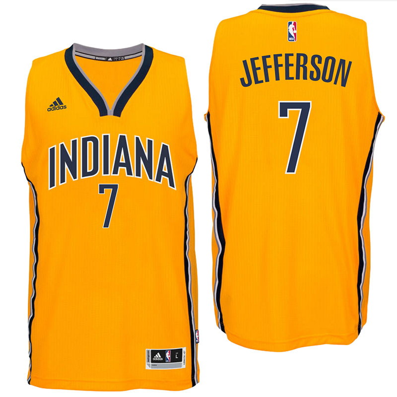 Men's  Indiana Pacers# 7 Al Jefferson 2016-17 Gold Jersey