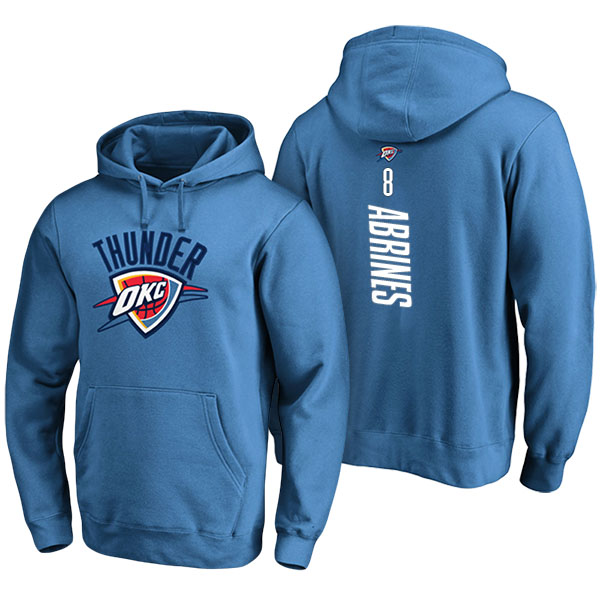 Men's  Alex Abrines Oklahoma City Thunder Personalized Backer Blue Pullover Hoodie