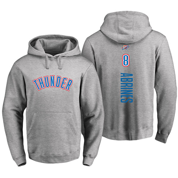 Men's  Alex Abrines Oklahoma City Thunder Personalized Backer Gray Pullover Hoodie