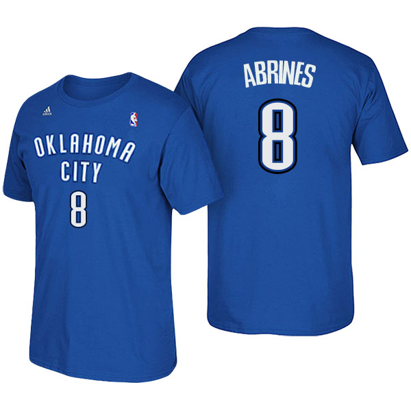 Men's  Alex Abrines Oklahoma City Thunder Adidas Net Number Royal Blue T-shirt