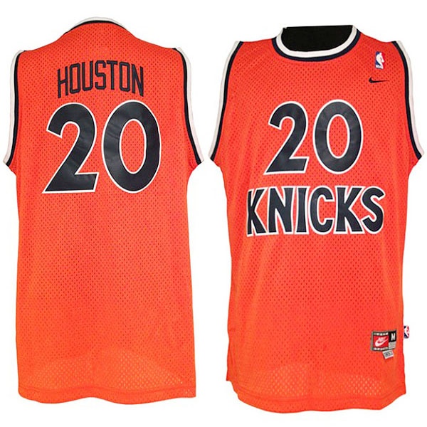 Men's  Knicks #20 Allan Houston Throwback Orange Jersey