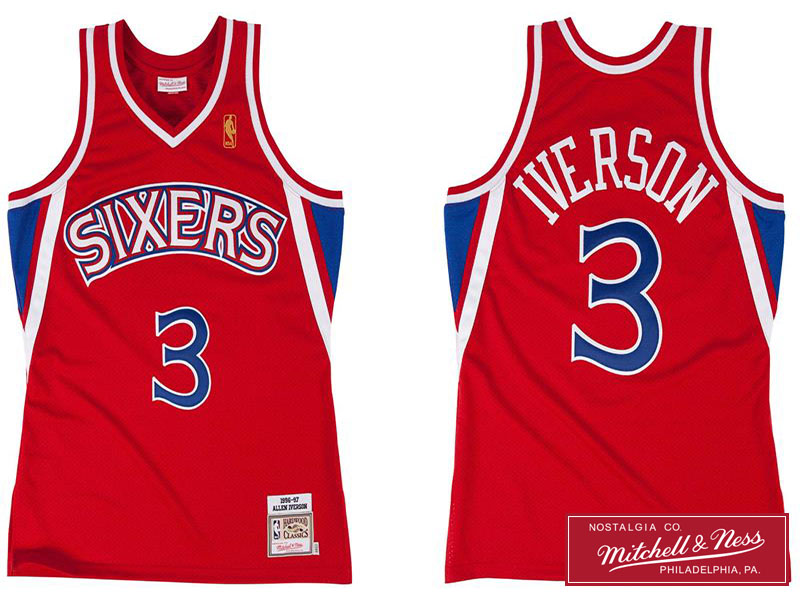 Men's Allen Iverson 1996-97 Red Jersey