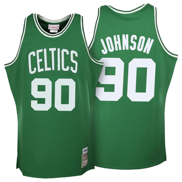 Men's  Amir Johnson Boston Celtics Mitchell Ness Hardwood Classics Authentic Throwback Green Jersey