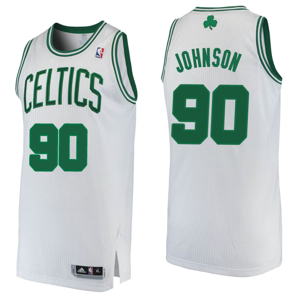 Men's  Amir Johnson Boston Celtics Finished Authentic White Jersey