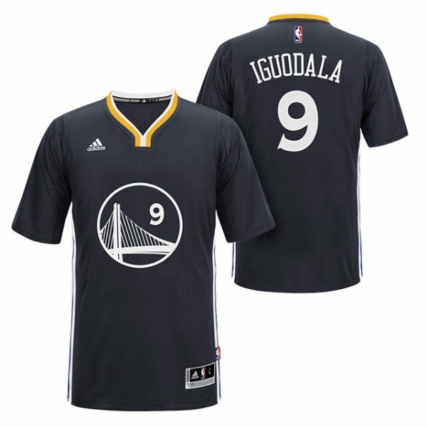 Men's  Warriors #9 Andre Iguodala 2014-15 Black Sleeves Jersey