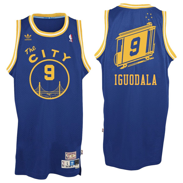 Men's  Andre Iguodala Golden State Warriors Hardwood Classics Blue Jersey