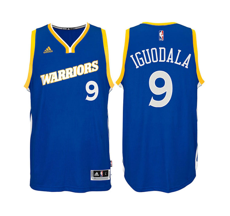 Men's Andre Iguodala Stretch Crossover Road Swingman Royal Jersey