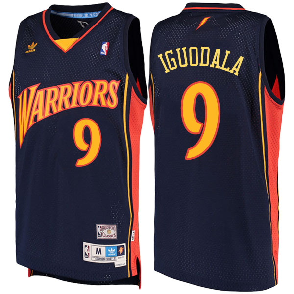 Men's  Andre Iguodala Golden State Warriors Throwback Road Hardwood Classics Swingman climacool Navy Jersey