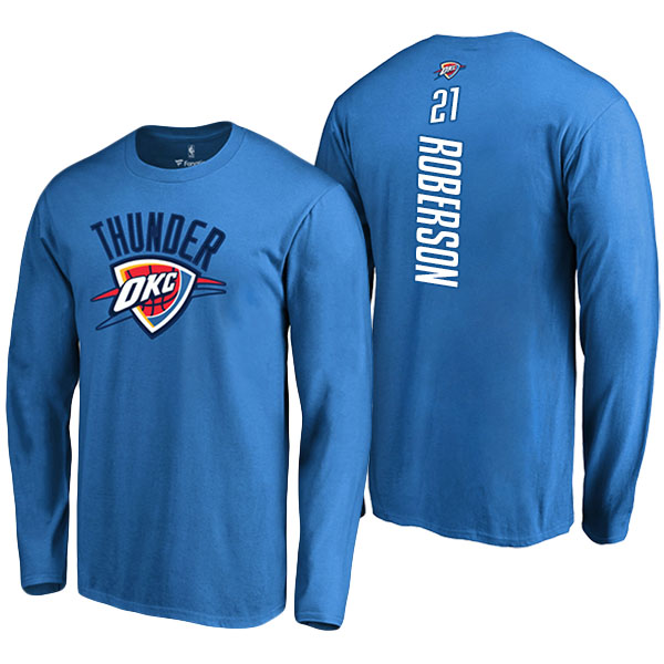 Men's  Andre Roberson Oklahoma City Thunder Backer Long Sleeve Blue Long Sleeve T-shirt