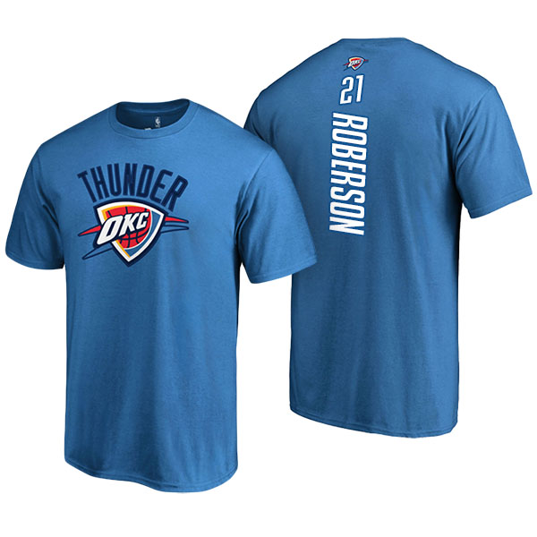 Men's  Andre Roberson Oklahoma City Thunder Fanatics Branded Backer Name and Number Blue T-shirt