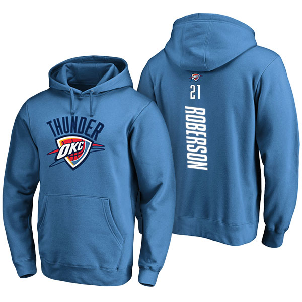 Men's  Andre Roberson Oklahoma City Thunder Personalized Backer Blue Pullover Hoodie