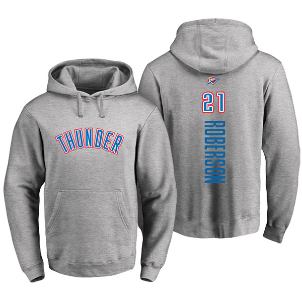 Men's  Andre Roberson Oklahoma City Thunder Personalized Backer Gray Pullover Hoodie