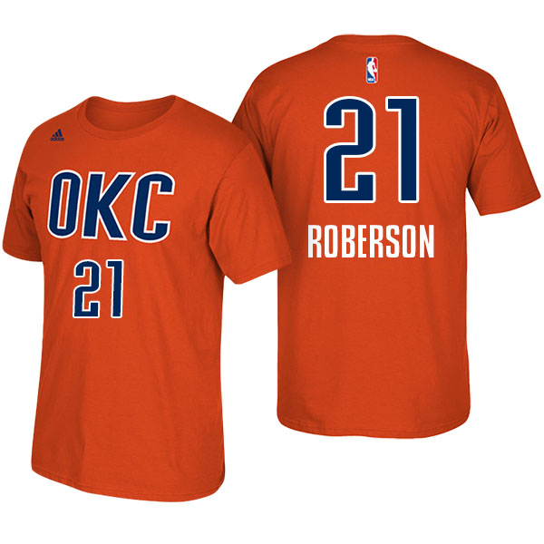 Men's  Andre Roberson Oklahoma City Thunder Adidas Net Number Orange T-shirt