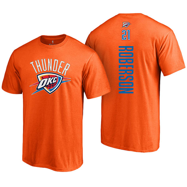 Men's  Andre Roberson Oklahoma City Thunder Fanatics Branded Backer Name and Number Orange T-shirt