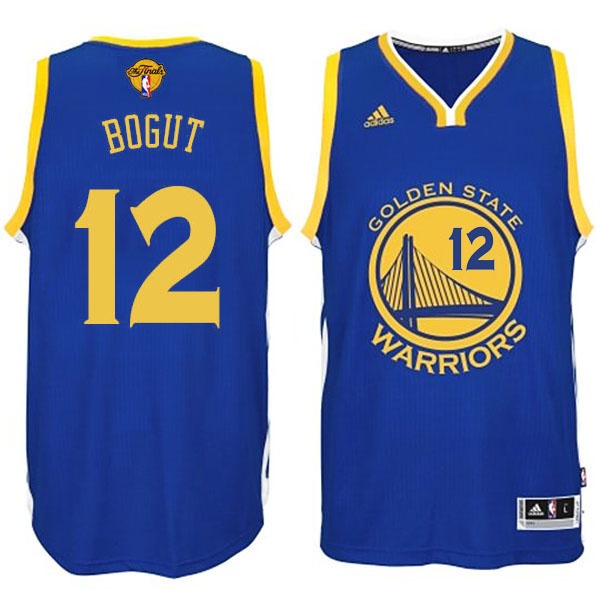 Men's  Andrew Bogut Warriors 2015 Finals Road Blue Jersey