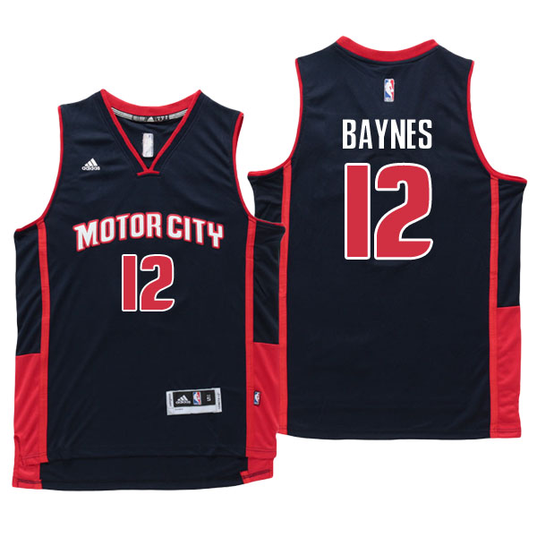 Men's  Aron Baynes Detroit Pistons Motor City New Swingman Navy Blue Jersey