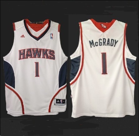 Tracy McGrady Atlanta Hawks Home White Jersey Display