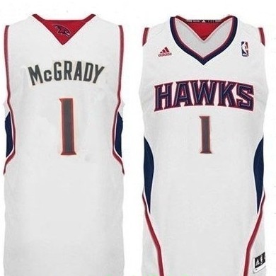 Men's  Atlanta Hawks #1 Tracy McGrady Home White Jersey