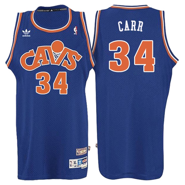 Men's Austin Carr Cleveland Cavaliers #34 Retired Player Blue Hardwood Classic Swingman Jersey