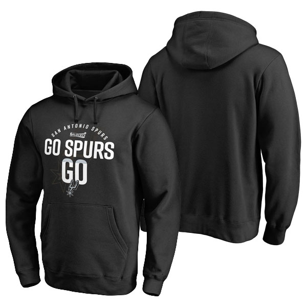 Men's  San Antonio Spurs 2017 NBA Playoffs Fanatics Branded Participant Drive Black Pullover Hoodie