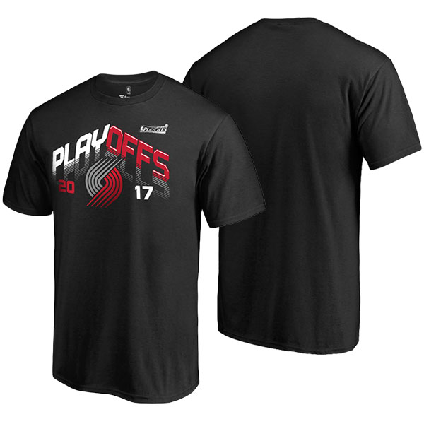 Men's  Portland Trail Blazers Fanatics Branded 2017 NBA Playoffs Participant Triangle Black T-shirt