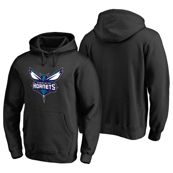 Men's  Charlotte Hornets Fanatics Branded Big Tall Team Primary Logo Black Pullover Hoodie