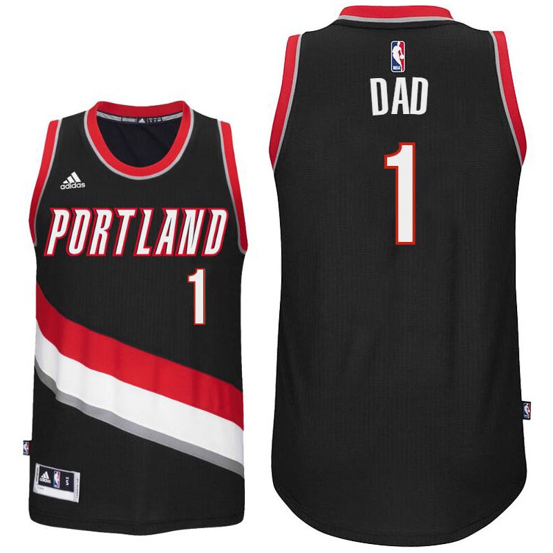 Men's  Father's Day Gift-Blazers #1 Dad Logo Swingman Jersey Black