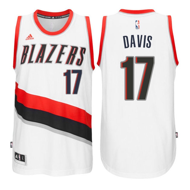 Men's  Blazers #17 Ed Davis New Swingman Home Jersey White