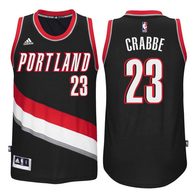 Men's  Blazers #23 Allen Crabbe New Swingman Road Jersey Black