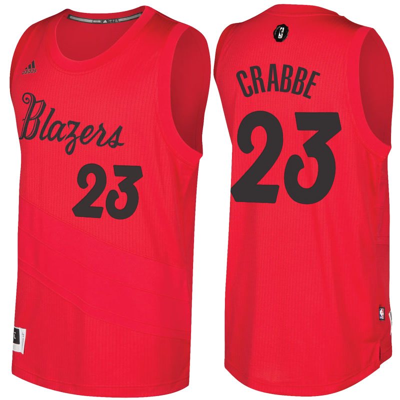 Men's  Allen Crabbe Blazers 2016-17 Christmas Day Red Jersey