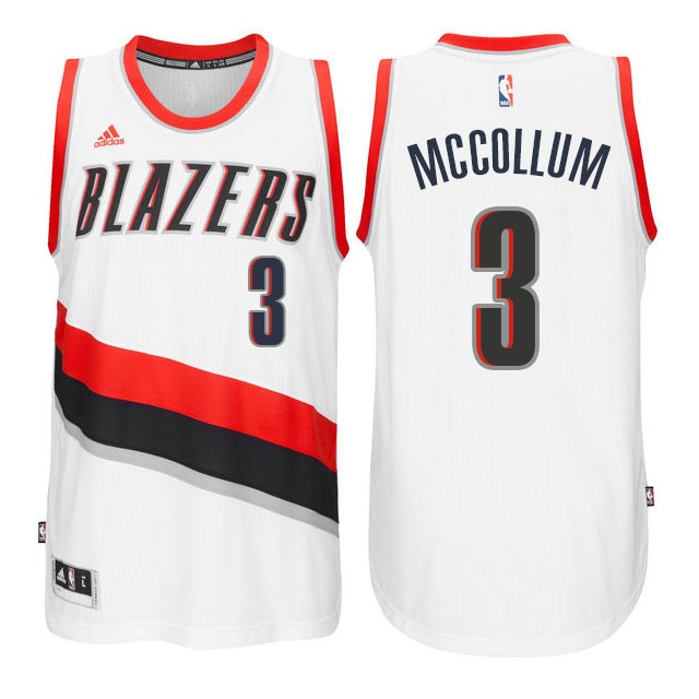 Men's  Blazers #3 C.J. McCollum New Swingman Home Jersey White