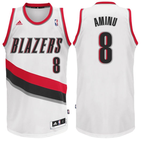 Men's  Blazers #8 Al-Farouq Aminu New Swingman Home Jersey White