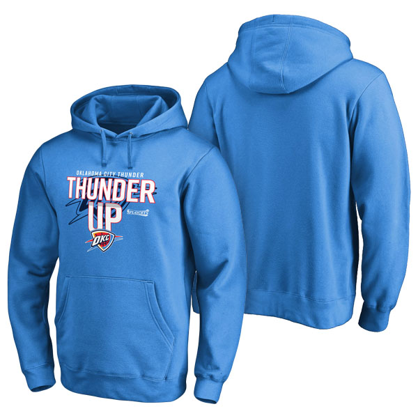 Men's  Oklahoma City Thunder 2017 NBA Playoffs Fanatics Branded Participant Drive Blue Pullover Hoodie