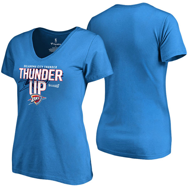 Women's  Oklahoma City Thunder Fanatics 2017 NBA Playoffs  Branded Participant Drive Blue T-shirt