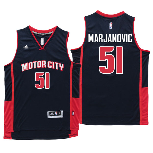 Men's  Boban Marjanovic Detroit Pistons Motor City New Swingman Navy Blue Jersey