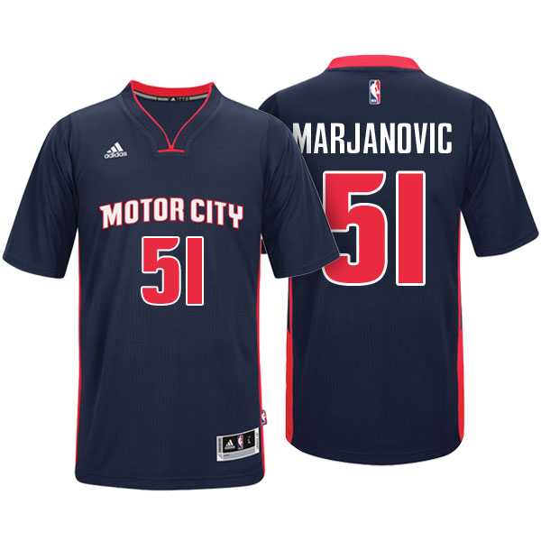 Men's  Boban Marjanovic Detroit Pistons Motor City Pride Sleeved Navy Jersey