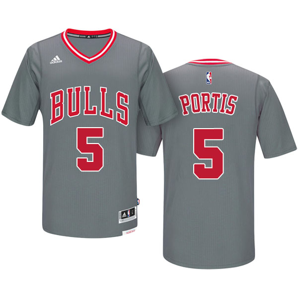 Men's  Bobby Portis Chicago Bulls Adidas Pride Swingman Gray Jersey