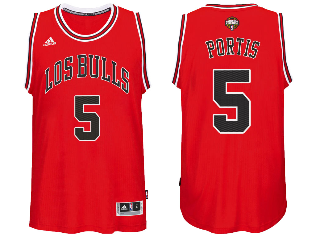 Men's Bobby Portis Noches Enebea Swingman Road Red Jersey