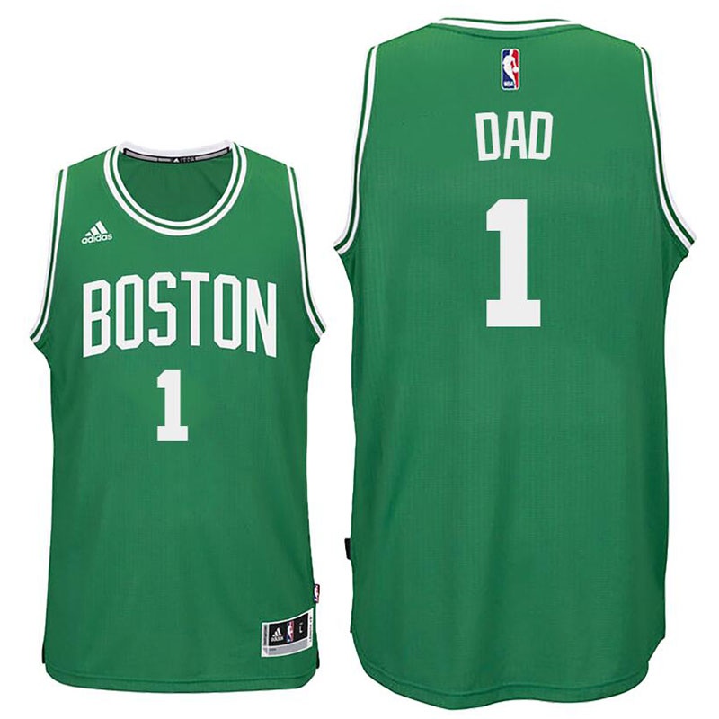 Men's  Father's Day Gift-Celtics #1 Dad Logo Road Jersey Green