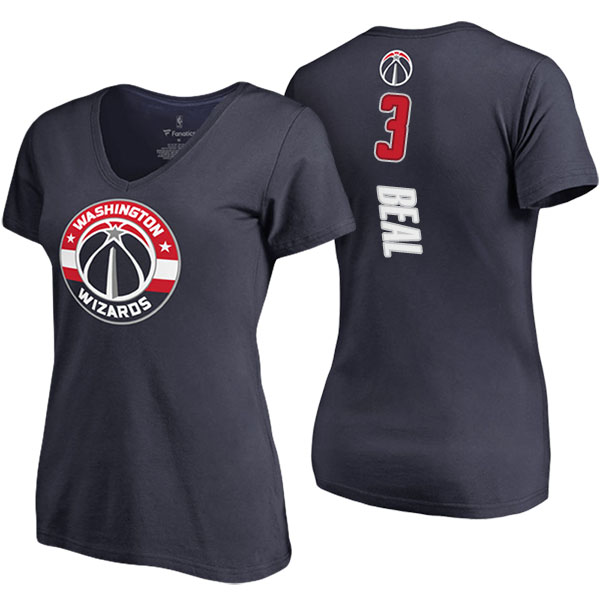 Women's Bradley Beal Washington Wizards Backer V-Neck Navy T-shirt