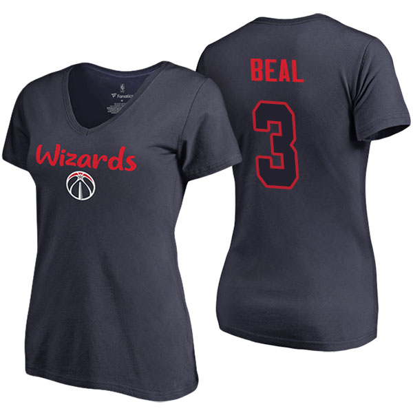 Women's Bradley Beal Washington Wizards Fanatics Branded Name and Number Navy T-shirt