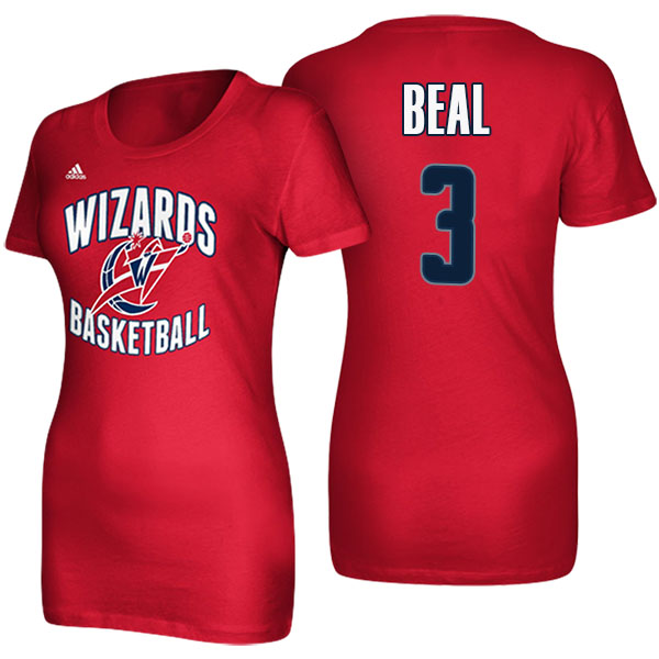 Women's Bradley Beal Washington Wizards Adidas Name and Number Red T-shirt