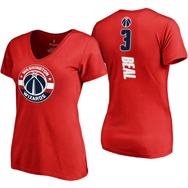 Women's Bradley Beal Washington Wizards Backer V-Neck Red T-shirt