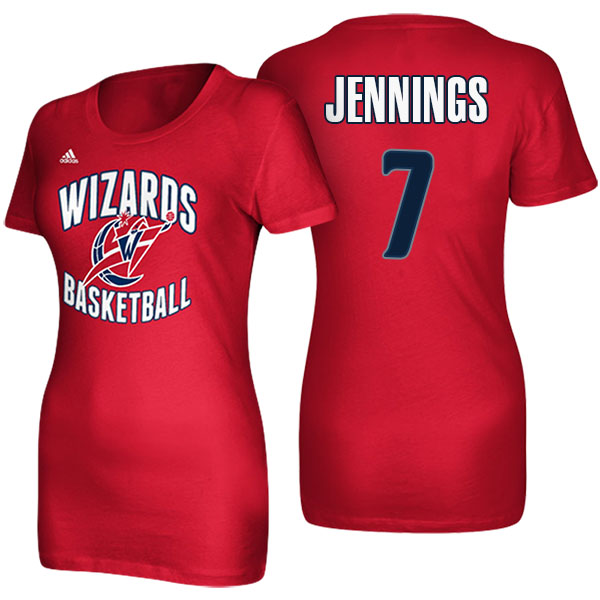 Women's Brandon Jennings Washington Wizards Adidas Name and Number Red T-shirt